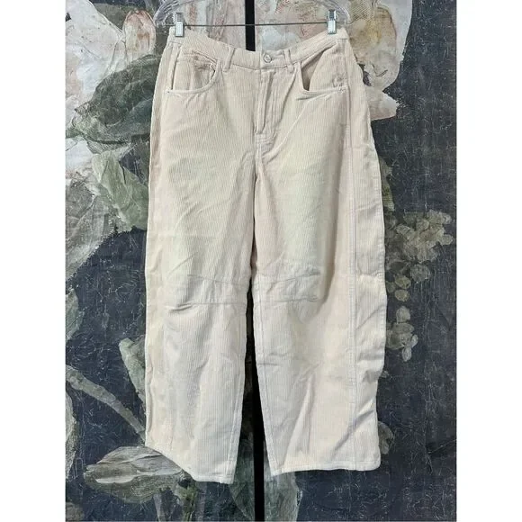 Free People We The Free Good Luck Mid-Rise Cord Barrel Jeans Size 28 - Picture 3 of 6